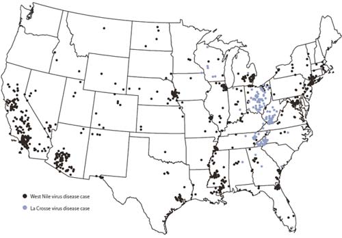 West Nile Virus Map USA